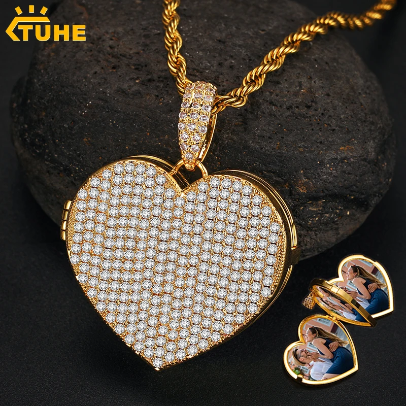 TUHE Anniversary Custom Photo Heart Pendant 5A Zircon Brass Necklace Pendant For Women Men Memory Medallions Hip Hop Jewelry
TUHE Anniversary Custom Photo Heart Pendant 5A Zircon Brass Necklace Pendant For Women Men Memory Medallions Hip Hop Jewelry