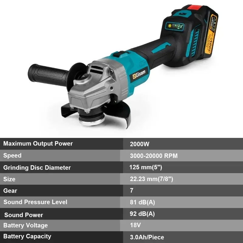 【Hot Item】 7Gears Brushless Electric Angle Grinder 125MM Rechargeable Angle Grinder Polishing Power Tools For 18V Battery
【Hot Item】 7Gears Brushless Electric Angle Grinder 125MM Rechargeable Angle Grinder Polishing Power Tools For 18V Battery