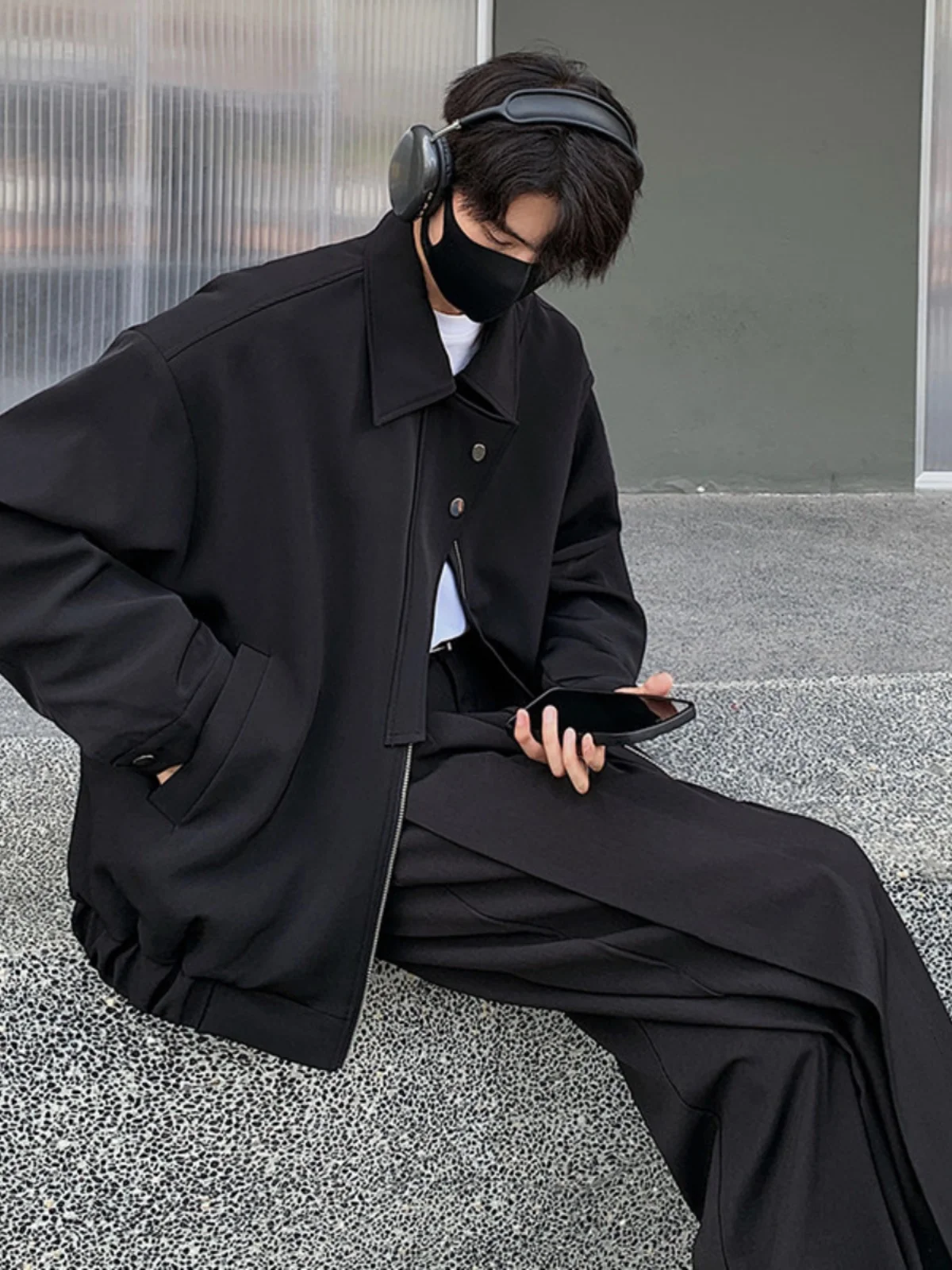 Cleanfit Men's ort Jaet oulder Pads Bla American Sle Baseball Coat Spring Autumn Faionable Youth Loose Fit Zipper
Cleanfit Men's ort Jaet oulder Pads Bla American Sle Baseball Coat Spring Autumn Faionable Youth Loose Fit Zipper