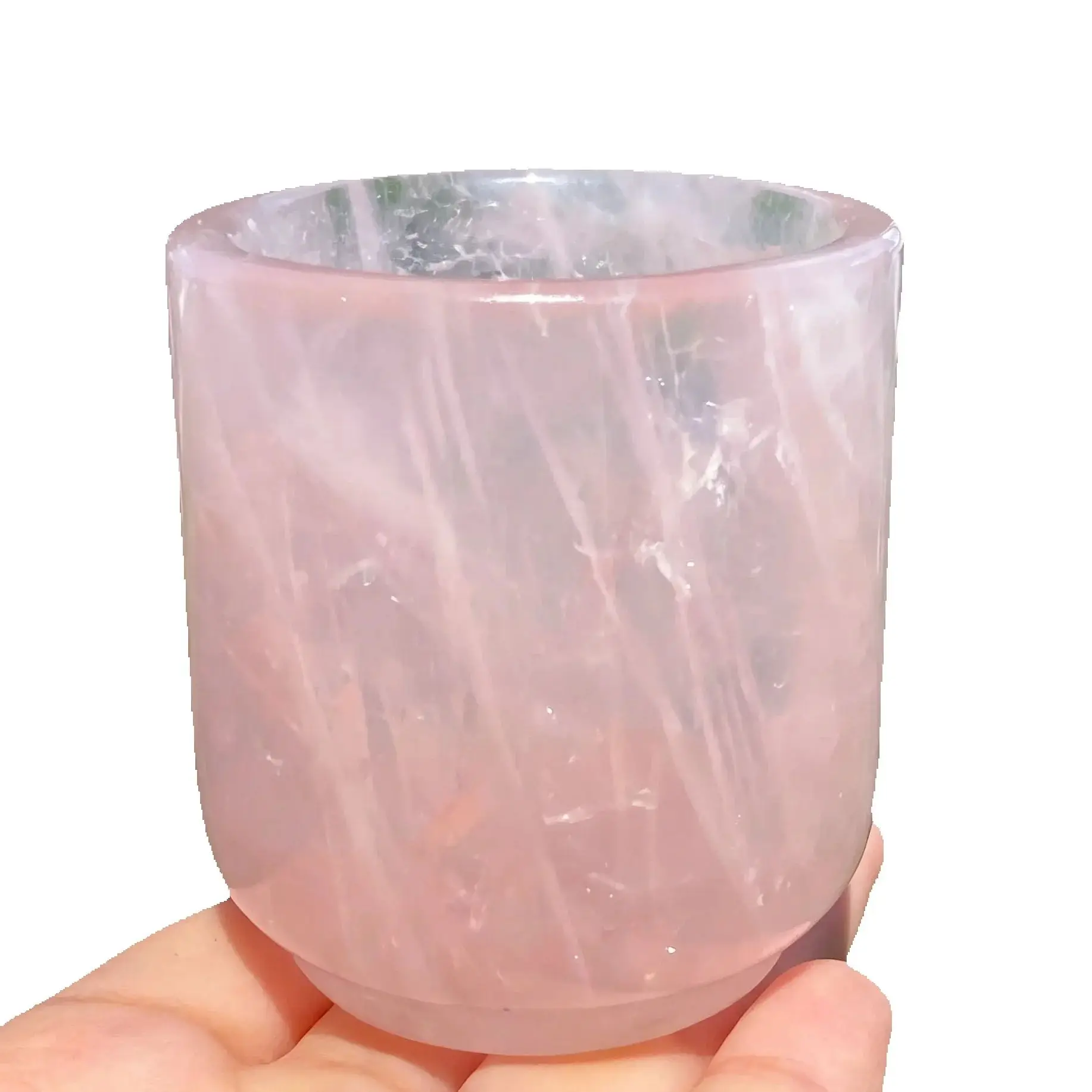 Natural Rose Quartz Cup Carving, Hand Polished Crystal Cup, Healing Mineral Stone Home Decor Art Craft Ornament Gift
Natural Rose Quartz Cup Carving, Hand Polished Crystal Cup, Healing Mineral Stone Home Decor Art Craft Ornament Gift