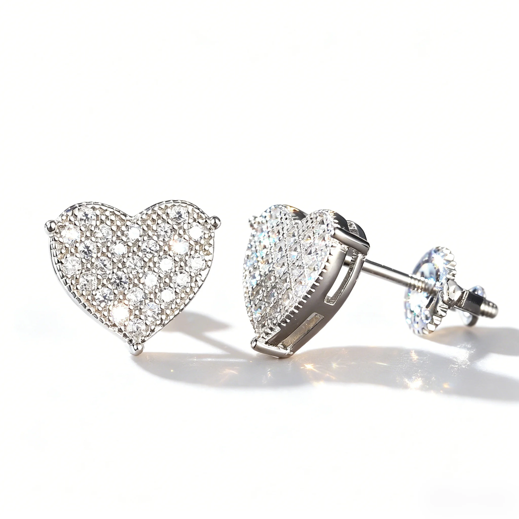 Heart Stud Earrings Paved Full Moissanite Diamond 925 Sterling Silver Earring with Gra Certificate Earrings for Women
Heart Stud Earrings Paved Full Moissanite Diamond 925 Sterling Silver Earring with Gra Certificate Earrings for Women