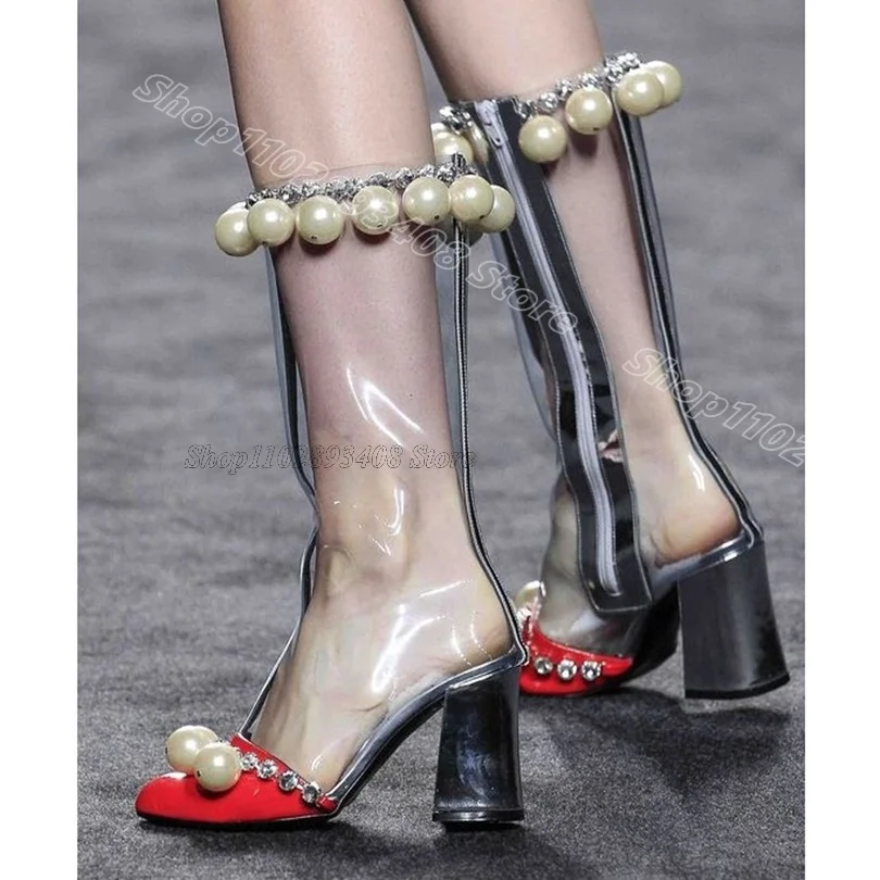 Patchwork Design Pearl Decor Boots Round Toe Chunky Heels Side Zipper British Style New Fashion Party Shoes Zapatos Para Mujere
Patchwork Design Pearl Decor Boots Round Toe Chunky Heels Side Zipper British Style New Fashion Party Shoes Zapatos Para Mujere