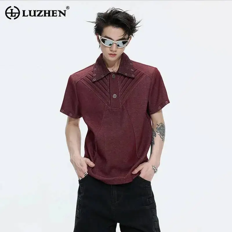 LUZHEN 2026 Summer Rivet Decorate Lapel Short Sleeve Shirts Pullover Men's Fashion Handsome Solid Color Shoulder Pad Tops JY6901
LUZHEN 2026 Summer Rivet Decorate Lapel Short Sleeve Shirts Pullover Men's Fashion Handsome Solid Color Shoulder Pad Tops JY6901