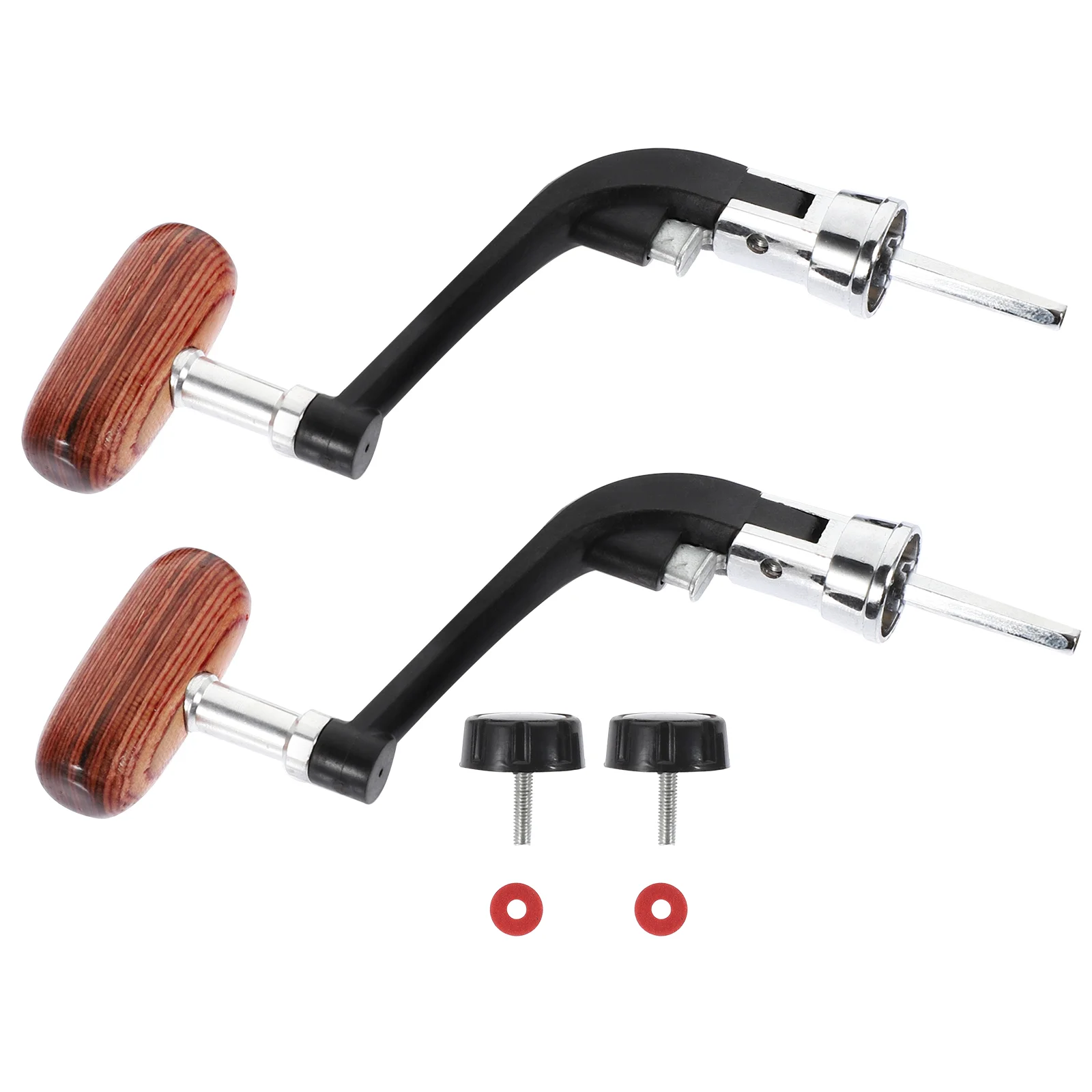 2pcs Fishing Reel Handle Semi Metal Large Arm Wooden Hand Rotating Replacement Parts Practical Time Use
2pcs Fishing Reel Handle Semi Metal Large Arm Wooden Hand Rotating Replacement Parts Practical Time Use