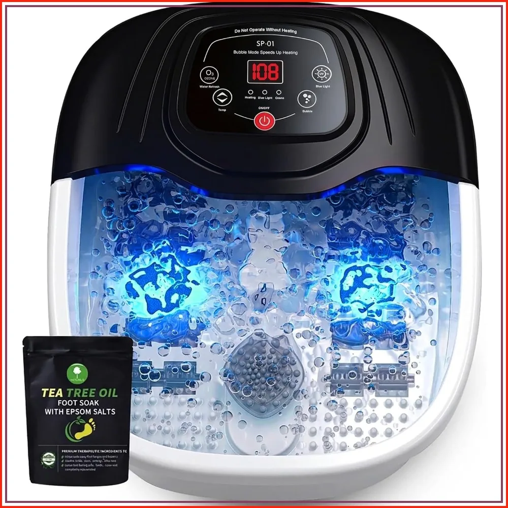 Foot Spa Bath Massager with Heat, Ozone & UV, Bubbles, Vibration, Epsom Salt Soaking Tub for Stress Relief, Gifts for Mom Dad
Foot Spa Bath Massager with Heat, Ozone & UV, Bubbles, Vibration, Epsom Salt Soaking Tub for Stress Relief, Gifts for Mom Dad