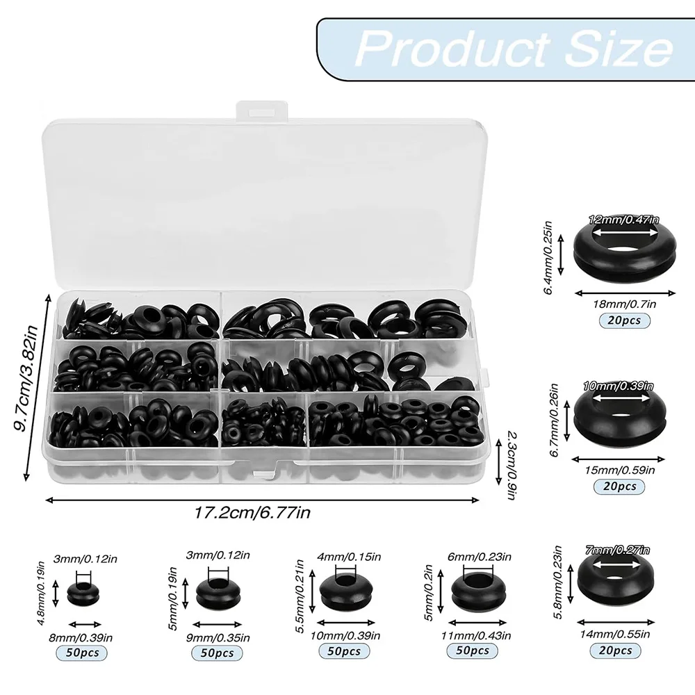 260pcs Nitrile Rubber Black Rings Gasket Protective Coil Double-sided Rubber Wire Sleeve O-ring Seal Wire Protection Gasket
260pcs Nitrile Rubber Black Rings Gasket Protective Coil Double-sided Rubber Wire Sleeve O-ring Seal Wire Protection Gasket