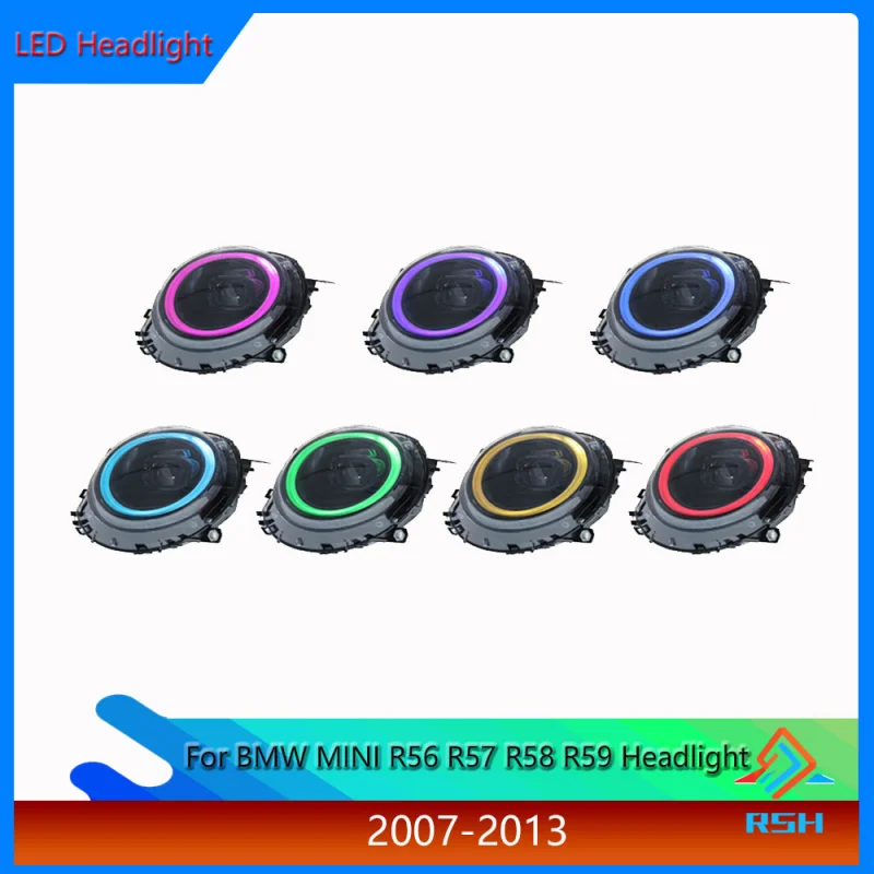 For BMW MINI R56 R57 R58 R59 Headlight Assembly 2007-2013 Models Modified With LED Daytime Running Lights And Projector Lenses