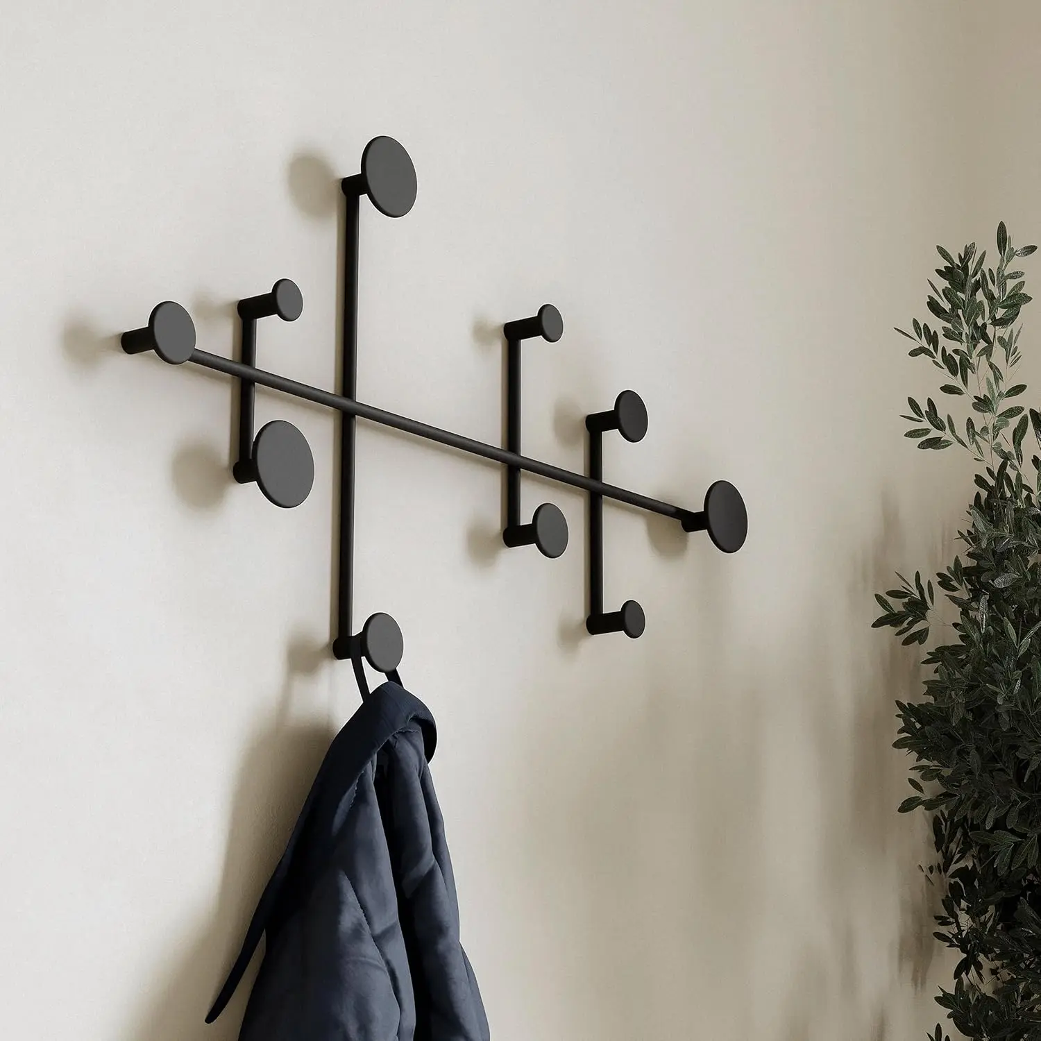 'Sval' Wall Wardrobe | Minimalist Coat Hook Design From Berlin | Modern Metal Wall-Mounted Coat Rack/Hooks | Black
'Sval' Wall Wardrobe | Minimalist Coat Hook Design From Berlin | Modern Metal Wall-Mounted Coat Rack/Hooks | Black