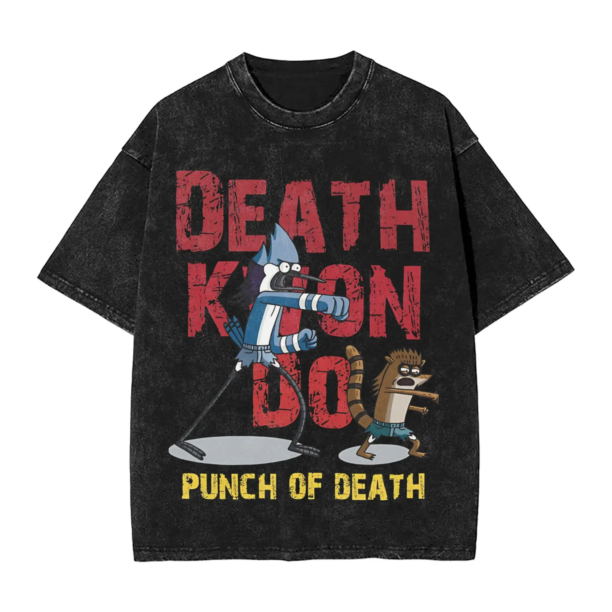 Vintage Women Men Rigby and Mordecai Punch of Death Tee Shirt Washed Style T Shirts Clothing
Vintage Women Men Rigby and Mordecai Punch of Death Tee Shirt Washed Style T Shirts Clothing