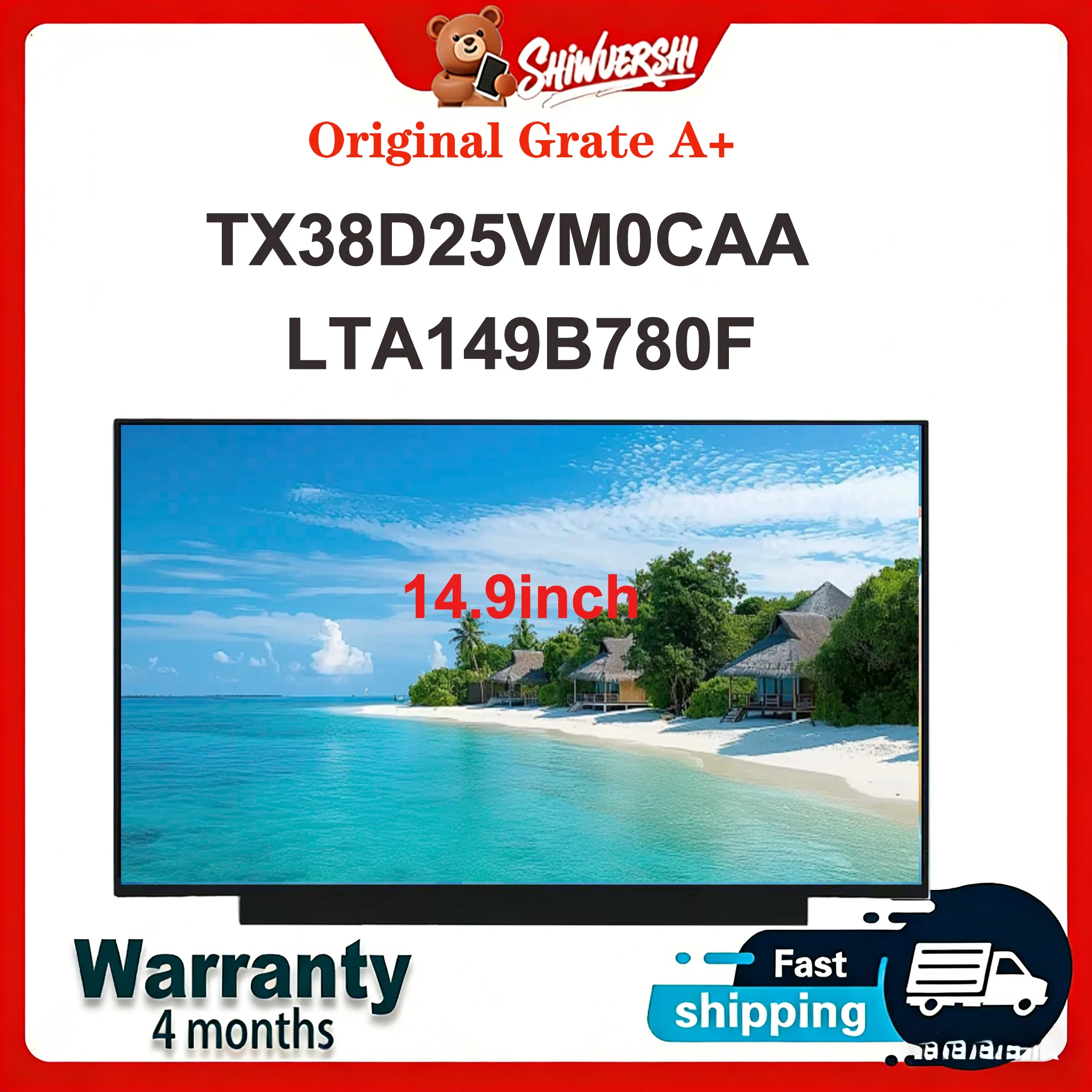 Original New A+ 14.9" Laptop Lcd Screen TX38D25VM0CAA LTA149B780F
Original New A+ 14.9" Laptop Lcd Screen TX38D25VM0CAA LTA149B780F