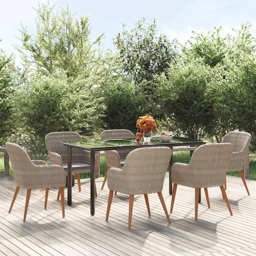 Garden Dining Set Brown Poly Rattan Ergonomic Medium Outdoor Furniture Table and Chairs Set
Garden Dining Set Brown Poly Rattan Ergonomic Medium Outdoor Furniture Table and Chairs Set