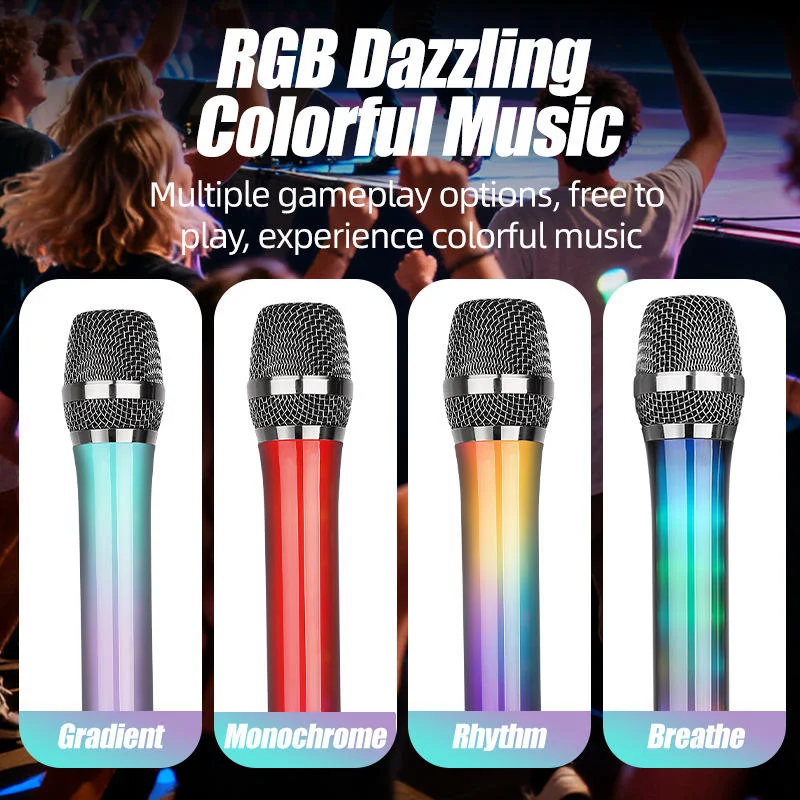 GAM-RGB100 Universal RGB Colorful Wireless Microphone Microphone Home Singing K Song Stage Michael Dimming
GAM-RGB100 Universal RGB Colorful Wireless Microphone Microphone Home Singing K Song Stage Michael Dimming