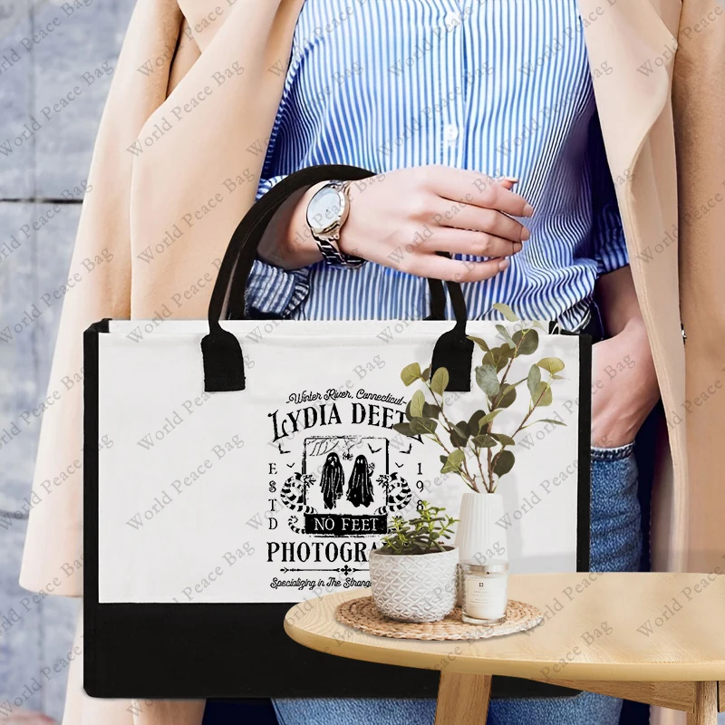 1 pc Lydia Deetz Photography pattern Shopping large Personalized Canvas Beach Bag Monogrammed Gift Tote Bag for Women
1 pc Lydia Deetz Photography pattern Shopping large Personalized Canvas Beach Bag Monogrammed Gift Tote Bag for Women