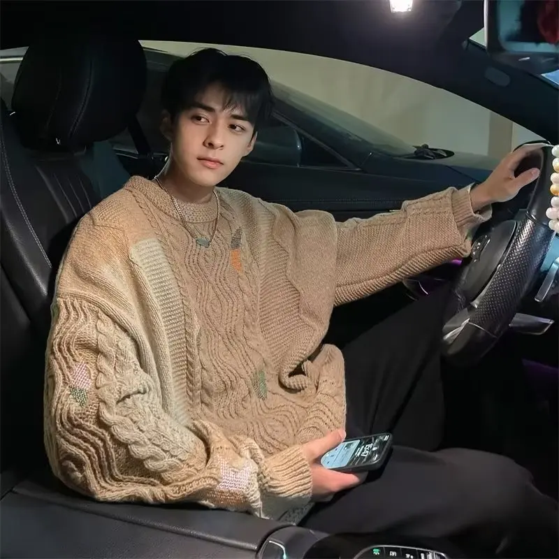 Мужской вязаный свитер свободного кроя с круглым вырезом, крупной вязки косичка, большой размер, 250 пу, американский стиль, осенне-зимняя повседневная одежда
Мужской вязаный свитер свободного кроя с круглым вырезом, крупной вязки косичка, большой размер, 250 пу, американский стиль, осенне-зимняя повседневная одежда