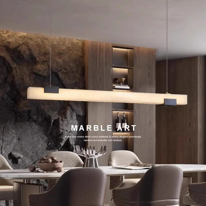 New Spain Marble Restaurant Pendant Lamp Modern Nordic Villa Dining Table Bar Tea Room Long Strip LED Light Fixture
New Spain Marble Restaurant Pendant Lamp Modern Nordic Villa Dining Table Bar Tea Room Long Strip LED Light Fixture