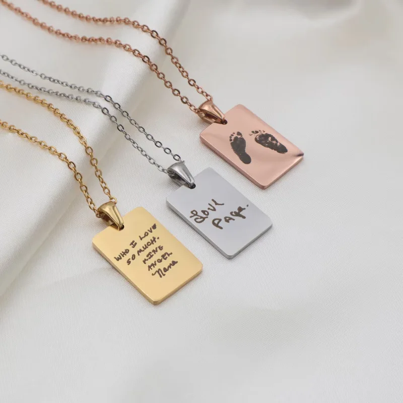 Stainless Steel Handwritten Photo Text Logo Customized Necklace Rectangle Pendant Letters Picture Personalized Necklace Gift
Stainless Steel Handwritten Photo Text Logo Customized Necklace Rectangle Pendant Letters Picture Personalized Necklace Gift