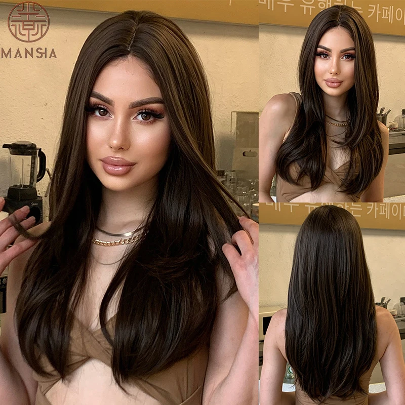 High-temperature synthetic women's wig, elegant style, long dark brown hair, slightly wavy design, suitable for daily use
High-temperature synthetic women's wig, elegant style, long dark brown hair, slightly wavy design, suitable for daily use