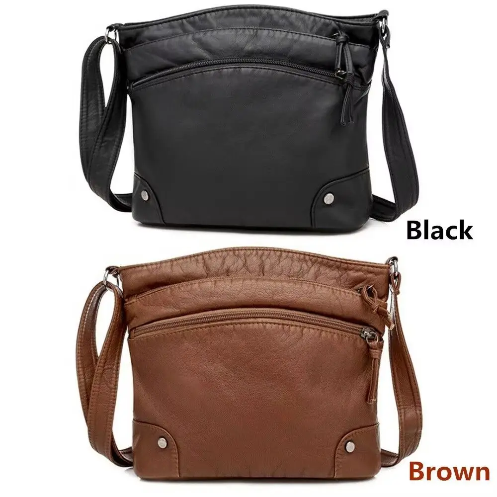 Handbag Large Capacity Women Shoulder Bags Multi-Layer Zipper Bag Female Crossbody Bags Sewing Thread Retro Messenger Bag Unisex 
Handbag Large Capacity Women Shoulder Bags Multi-Layer Zipper Bag Female Crossbody Bags Sewing Thread Retro Messenger Bag Unisex