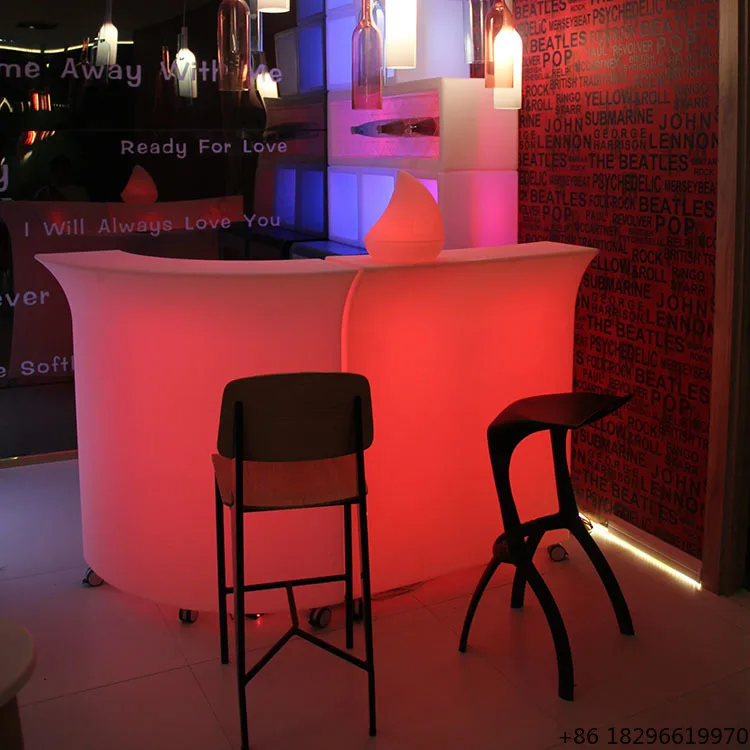Glowing LED Bar Counter Illuminated Night Club Furniture Hotel Reception Table
Glowing LED Bar Counter Illuminated Night Club Furniture Hotel Reception Table