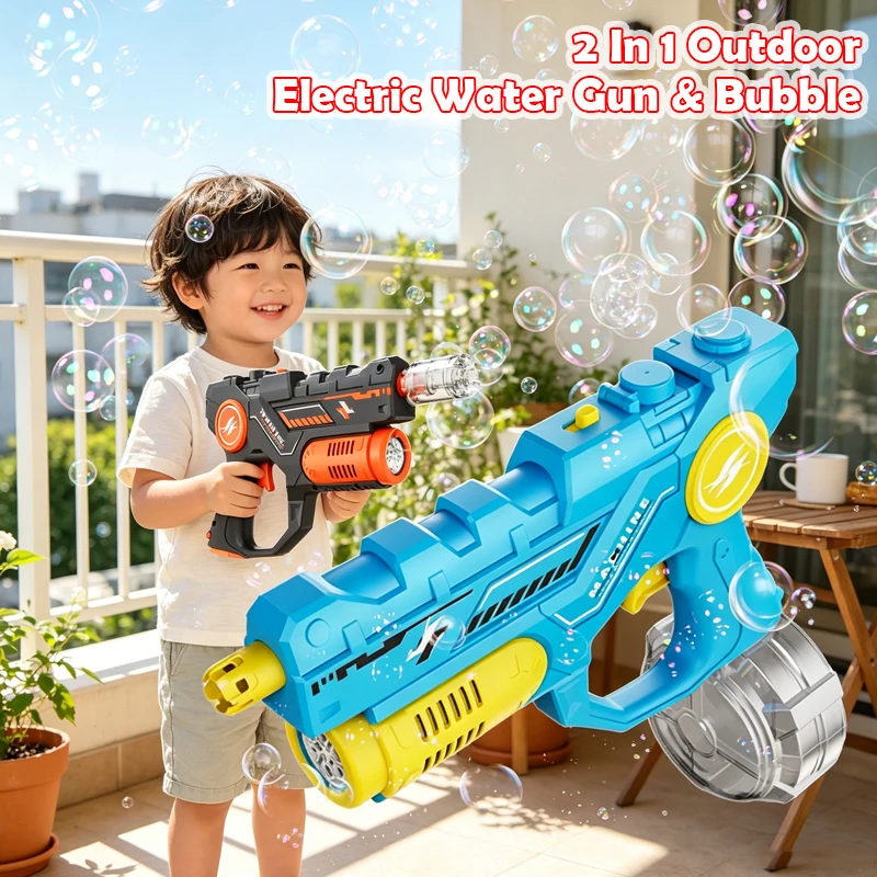 2026 Two-in-one Dual-function Electric Multi-shot Water Gun Bubbles Machine Soap Blowing Integrated Outdoor Toys for Kids Gifts
2026 Two-in-one Dual-function Electric Multi-shot Water Gun Bubbles Machine Soap Blowing Integrated Outdoor Toys for Kids Gifts