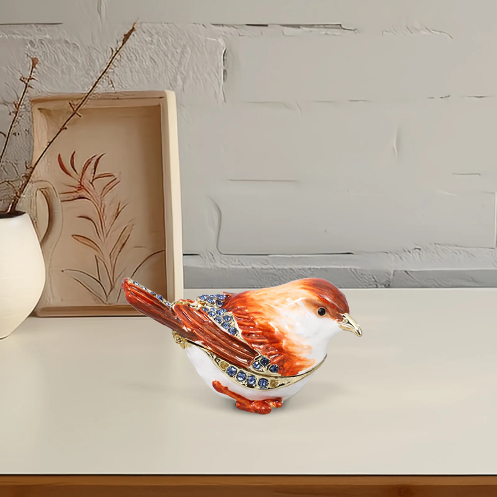 Bird Statue Jewelry Case Rhinestone Desktop Organizer Intimate Present for Lovers Friends Decorations Bird Ornament
Bird Statue Jewelry Case Rhinestone Desktop Organizer Intimate Present for Lovers Friends Decorations Bird Ornament