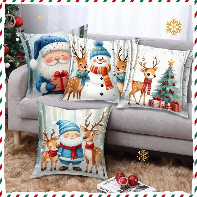 Christmas Snowman and Elk Print Cushion Cover Peach Skin Velvet Room Home Sofa Living Office Car Simplicity Pillow Cover 45x45CM
Christmas Snowman and Elk Print Cushion Cover Peach Skin Velvet Room Home Sofa Living Office Car Simplicity Pillow Cover 45x45CM