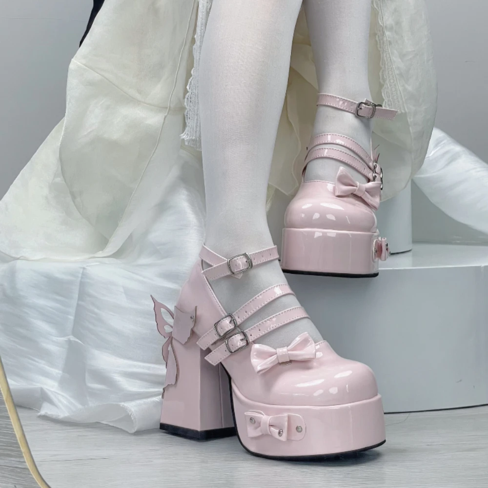 Lolita Shoes Pink Sweet Kawaii Women's Shoes Rivet Bow Round Head Platform Heels Waterproof Chunky Thick High Heel
Lolita Shoes Pink Sweet Kawaii Women's Shoes Rivet Bow Round Head Platform Heels Waterproof Chunky Thick High Heel