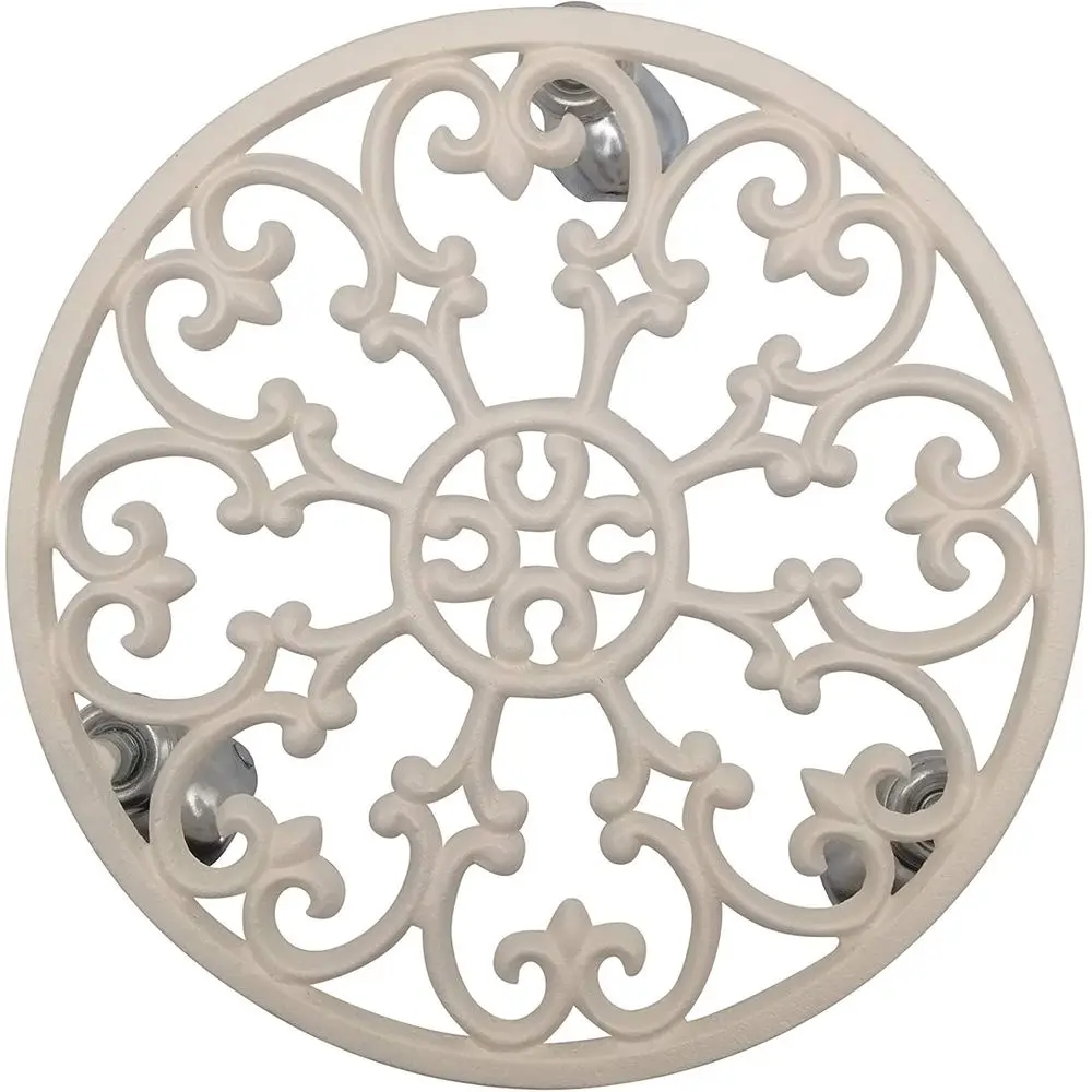 Antique White Heavy Duty Cast Iron Rolling Plant Stand with Wheels for Large Pots, Indoor/Outdoor Use
Antique White Heavy Duty Cast Iron Rolling Plant Stand with Wheels for Large Pots, Indoor/Outdoor Use