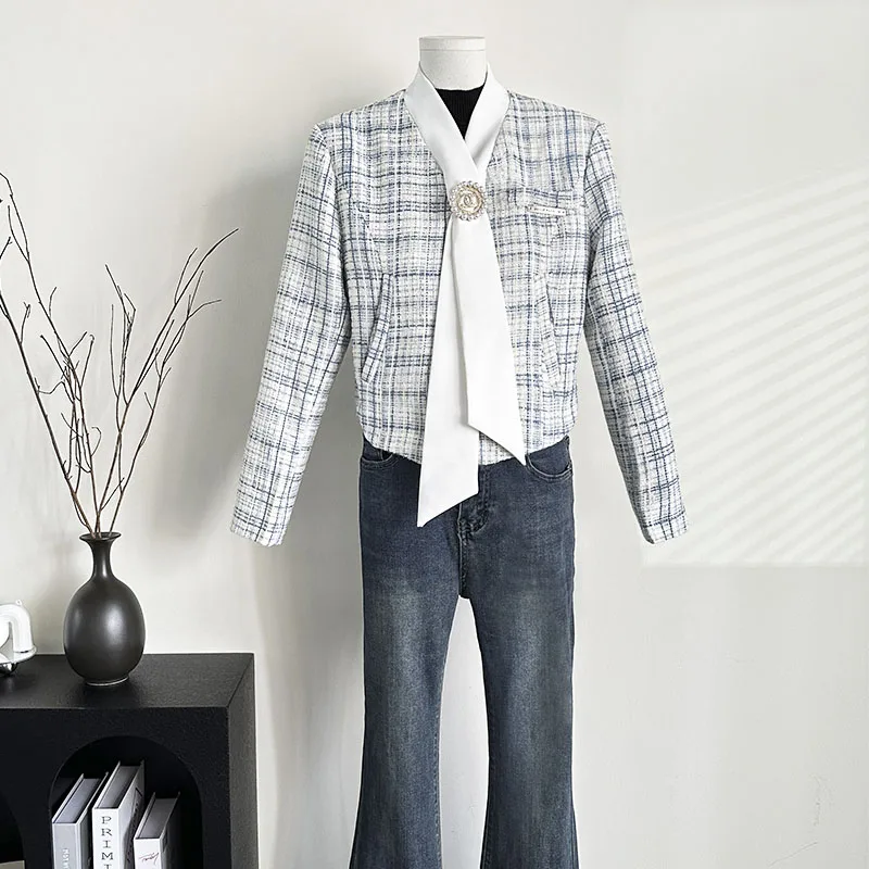 Women's Korean Fashion Plaid Short Jacket Comfortable Baggy Women's Elegant Party Aesthetic Coat Lady Jacket
Women's Korean Fashion Plaid Short Jacket Comfortable Baggy Women's Elegant Party Aesthetic Coat Lady Jacket