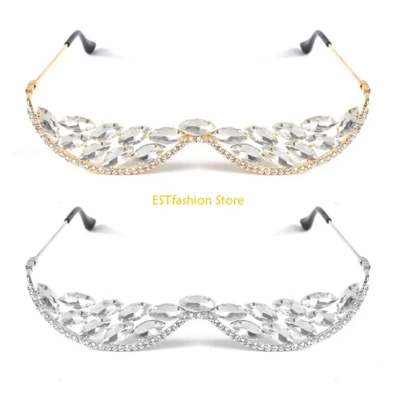 Y5GC No Lens Diamonded Decor Half Glasses Frame Retro Crystal V Frame Eyeglasses Without Lens Rhinestones Sunglasses for Women
Y5GC No Lens Diamonded Decor Half Glasses Frame Retro Crystal V Frame Eyeglasses Without Lens Rhinestones Sunglasses for Women