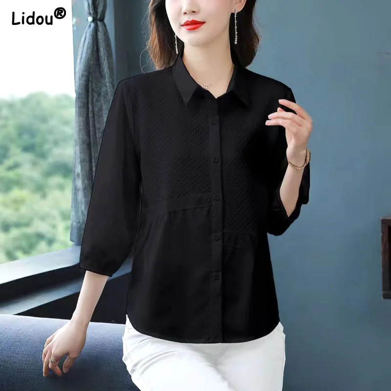 Office Lady Elegant Solid Fashion Casual Women's Clothing 2023 Turn-down Collar Three Quarter Sleeve Button Intellectual Blouses
Office Lady Elegant Solid Fashion Casual Women's Clothing 2023 Turn-down Collar Three Quarter Sleeve Button Intellectual Blouses