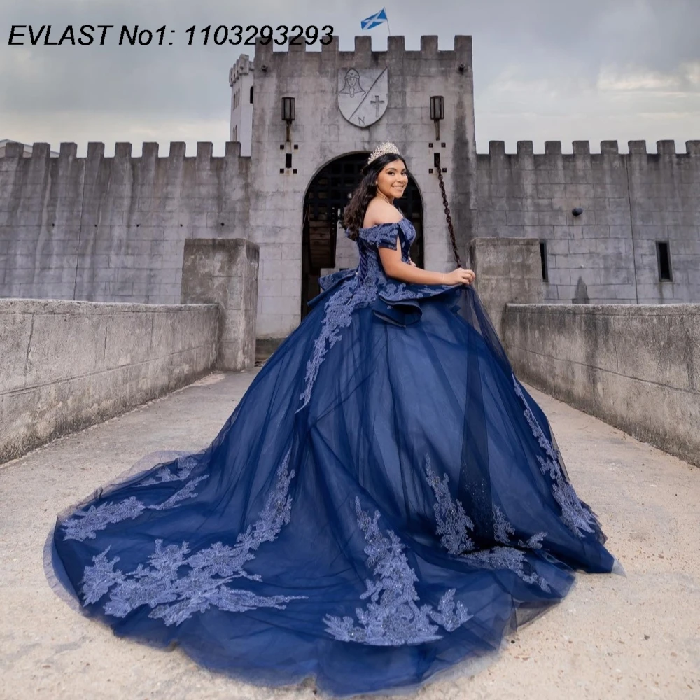 EVLAST индивидуальное темно-синее бальное платье 2025 года, платье Quinceanera, кружевная аппликация, корсет с бисером, Sweet 16, Vestidos De 15 Anos E1Q752
EVLAST индивидуальное темно-синее бальное платье 2025 года, платье Quinceanera, кружевная аппликация, корсет с бисером, Sweet 16, Vestidos De 15 Anos E1Q752