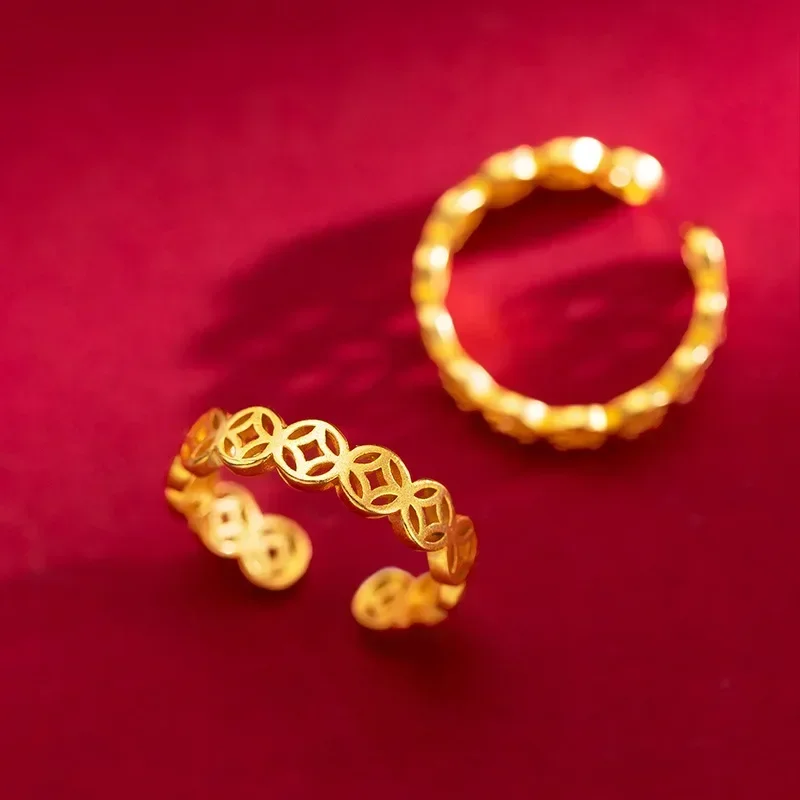 9999 Real Gold 24K Vintage Ethnic Lucky Money Ring Ring Get Rich Money Live Coin Little Girl Ring 
9999 Real Gold 24K Vintage Ethnic Lucky Money Ring Ring Get Rich Money Live Coin Little Girl Ring