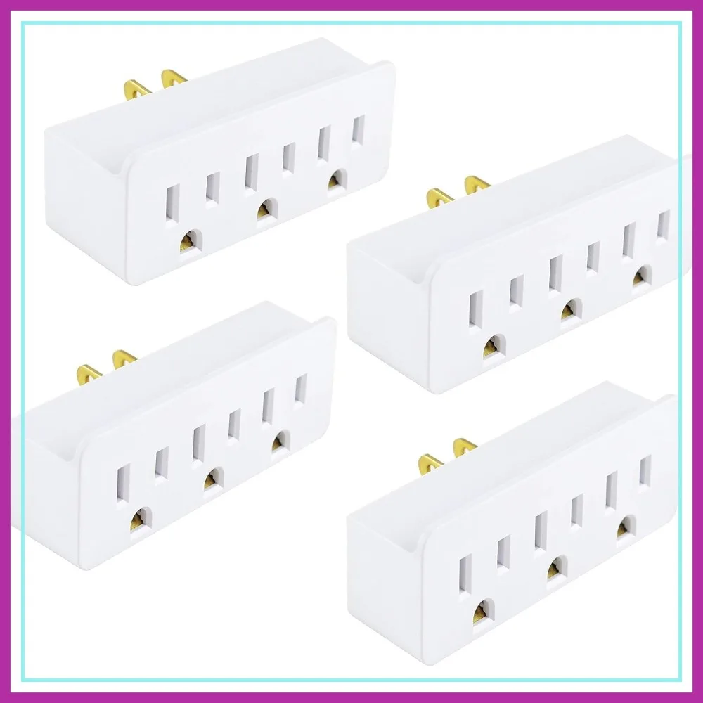 3 Outlet Adapter Extender, 3 Way Grounded Plug Splitter, 1 to 3 Plug Outlet Splitter, White, 4 Pack
3 Outlet Adapter Extender, 3 Way Grounded Plug Splitter, 1 to 3 Plug Outlet Splitter, White, 4 Pack