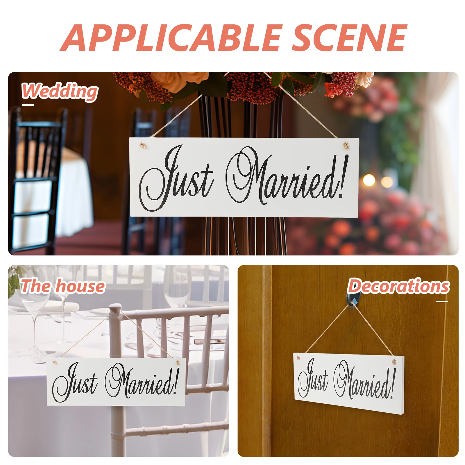 Wooden Hanging Sign JUST MARRIED Wedding Decor 40x14x0 9cm Black White Board Twine Ceremony Supplies Party DIY
Wooden Hanging Sign JUST MARRIED Wedding Decor 40x14x0 9cm Black White Board Twine Ceremony Supplies Party DIY