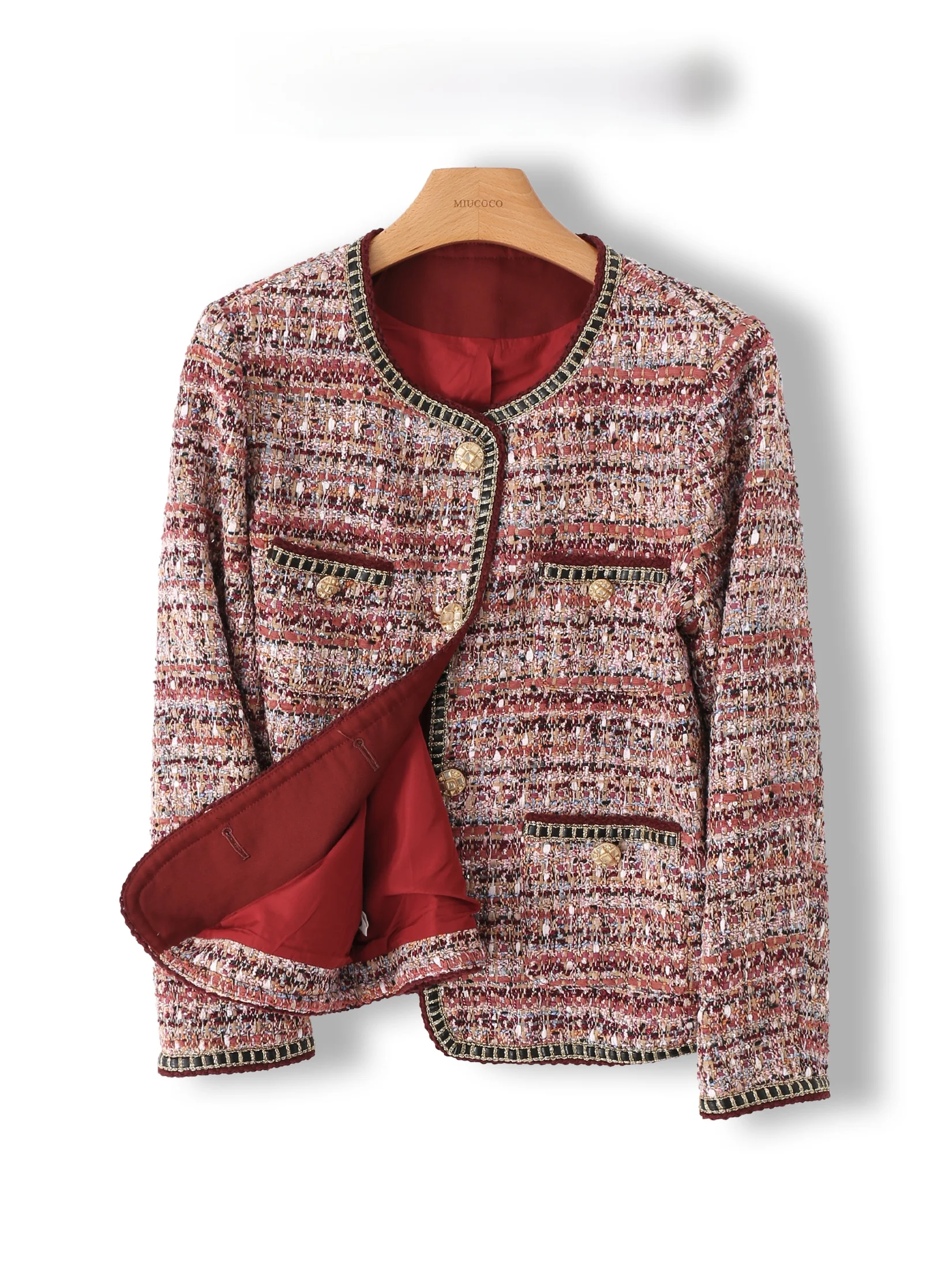 Retro Tweed Knitted Short Jacket Women's Cabinet Style Small Fragrance Style round Neck Top Age-Defying Chinese Brand
Retro Tweed Knitted Short Jacket Women's Cabinet Style Small Fragrance Style round Neck Top Age-Defying Chinese Brand