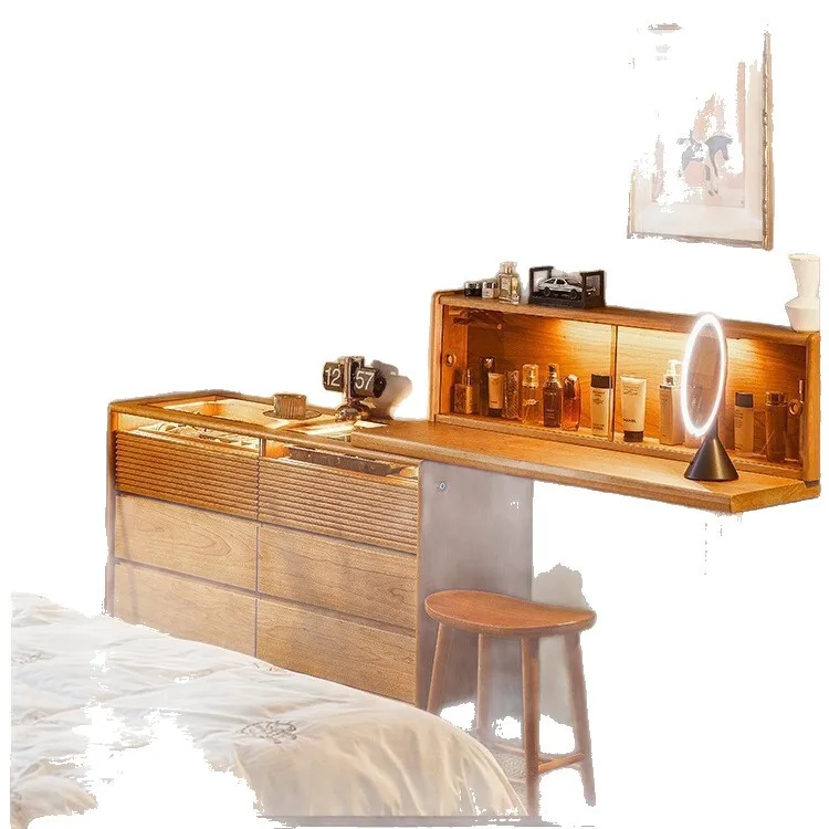 Solid wood cosmetic cabinet, bedroom dresser, cherry wood chest cabinet, log integrated cosmetic table, modern simple bedside
Solid wood cosmetic cabinet, bedroom dresser, cherry wood chest cabinet, log integrated cosmetic table, modern simple bedside