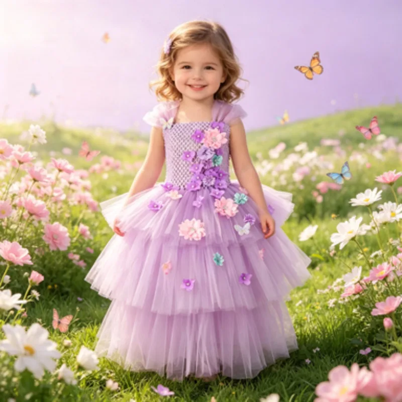 Cartoon Style Floral Puff Skirt, Girls Sweet Floral Princess Gown, Toddler Fluffy Tulle Dress, Holiday Party Performance Costume
Cartoon Style Floral Puff Skirt, Girls Sweet Floral Princess Gown, Toddler Fluffy Tulle Dress, Holiday Party Performance Costume