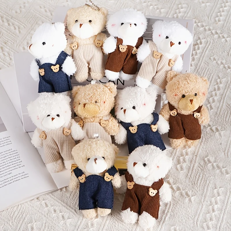 10pcs Overalls Bear Plush Pet Toys | Soft Stuffed Chew Toys with Cute Bear Button Design, Interactive Play Toys for Cats & Small
10pcs Overalls Bear Plush Pet Toys | Soft Stuffed Chew Toys with Cute Bear Button Design, Interactive Play Toys for Cats & Small