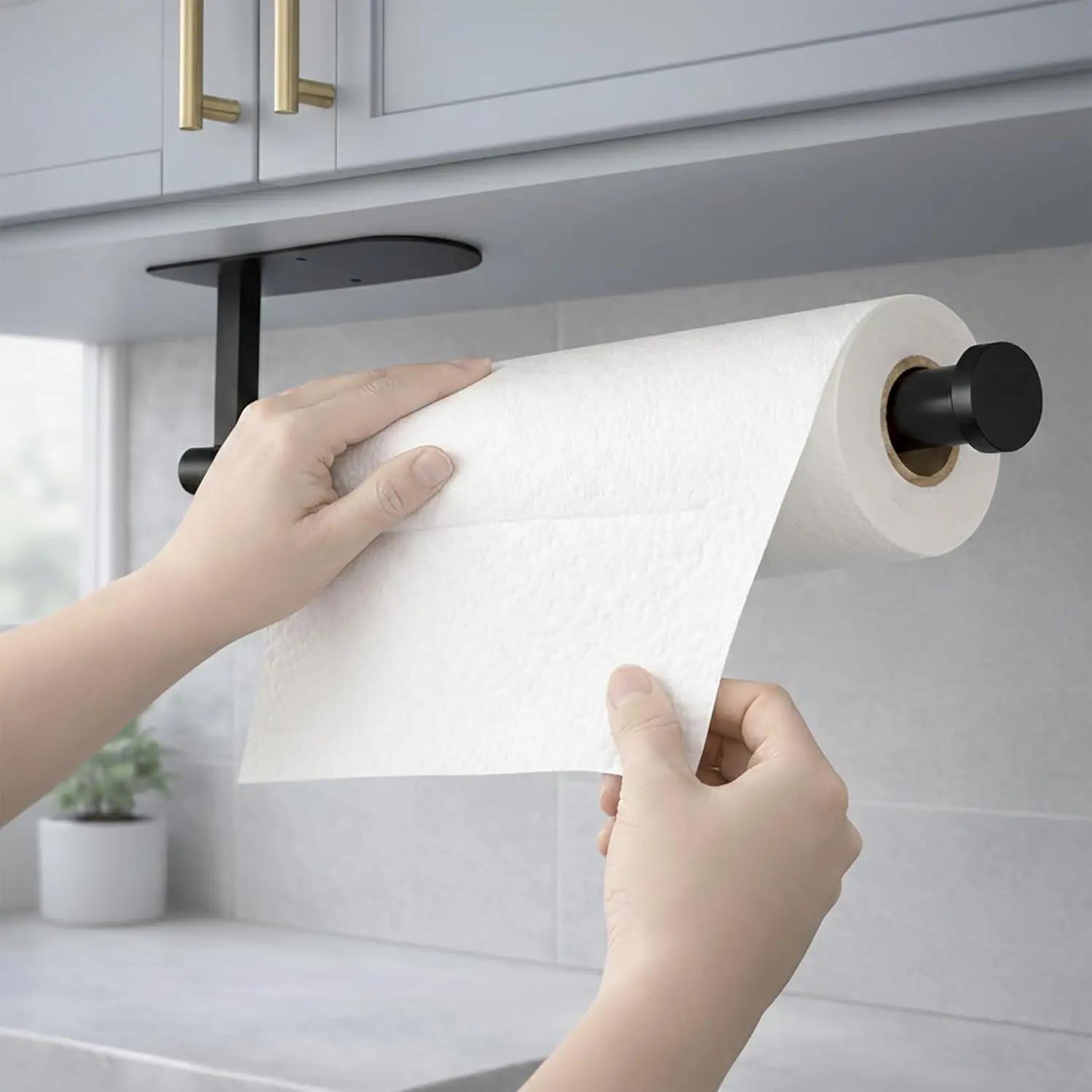 Adhesive or Screw Mount Paper Towel Holder, SUS304 Stainless Steel, Black for Kitchen Cabinet
Adhesive or Screw Mount Paper Towel Holder, SUS304 Stainless Steel, Black for Kitchen Cabinet