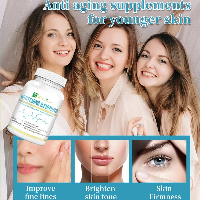 1 bottle Whitening Firming Tablet Glutathione whitening brightening the skin promoting immune system suppression pigmentation
1 bottle Whitening Firming Tablet Glutathione whitening brightening the skin promoting immune system suppression pigmentation