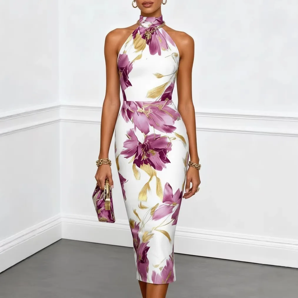 2026 Women's Sexy Slim Fit Hip-covering Flower Printed Halter Dress for Women
2026 Women's Sexy Slim Fit Hip-covering Flower Printed Halter Dress for Women