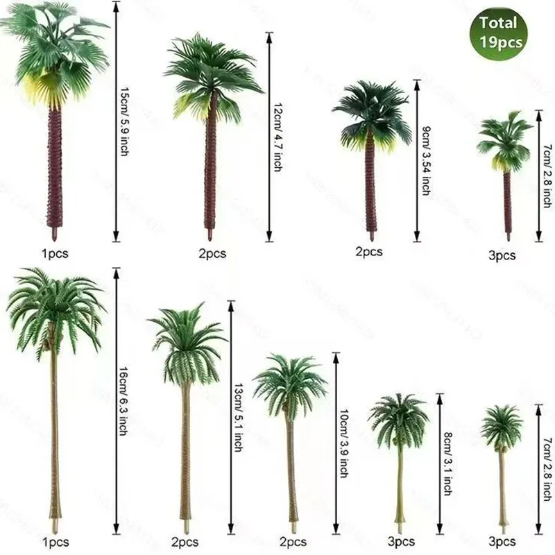 19Pcs Model Coconut Tree Set Architecture Sand Table Model Trees Miniature Scene Landscape Materials Diorama Accessory 7-15cm
19Pcs Model Coconut Tree Set Architecture Sand Table Model Trees Miniature Scene Landscape Materials Diorama Accessory 7-15cm