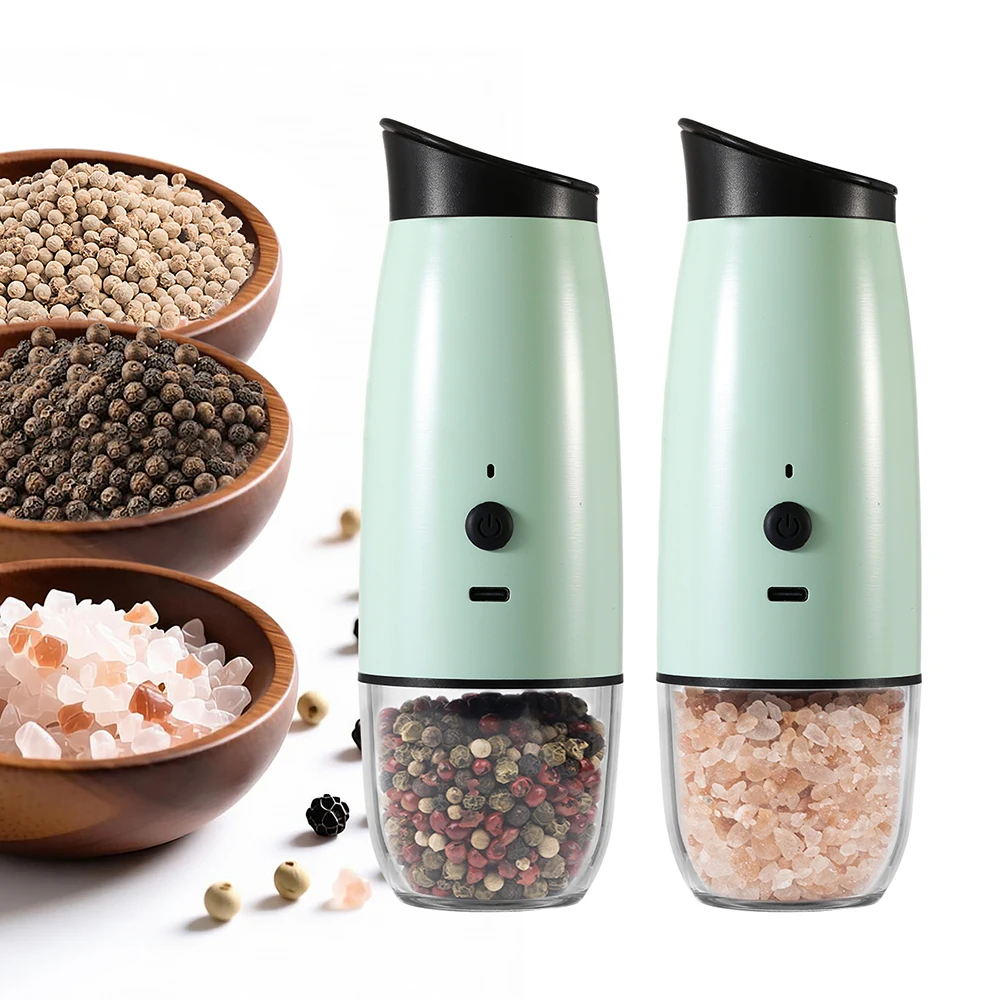 2 PCS Rechargeable Gravity Electric Salt and Pepper Grinder Set Shakers Automatic Grinders Adjustable Coarseness, 3.5oz/90ml
2 PCS Rechargeable Gravity Electric Salt and Pepper Grinder Set Shakers Automatic Grinders Adjustable Coarseness, 3.5oz/90ml