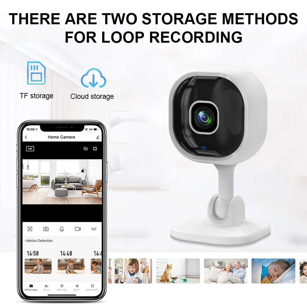 1080P HD Беспроводная Wi-Fi камера домашней безопасности Видеорегистратор Система мониторинга домофона Облачные данные Карта памяти Технология CMOS
1080P HD Беспроводная Wi-Fi камера домашней безопасности Видеорегистратор Система мониторинга домофона Облачные данные Карта памяти Технология CMOS