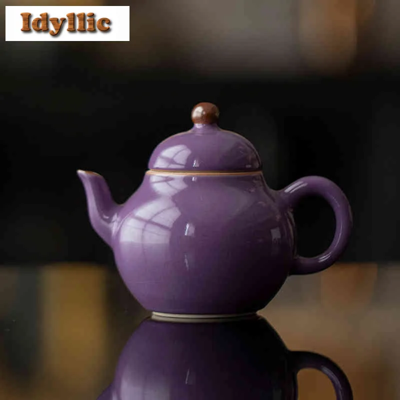 120ml Purple Ru Kiln Teapot Handmade Tea Infuser Pot Tea Brewing Kettle With Strainer Puer Tea Services Accessories Decoration
120ml Purple Ru Kiln Teapot Handmade Tea Infuser Pot Tea Brewing Kettle With Strainer Puer Tea Services Accessories Decoration