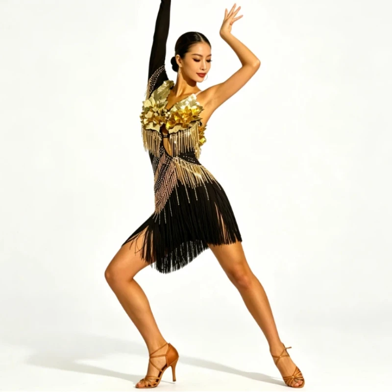 Latin Dance Dress Performance Dress Female Professional Competition Dance Dress Adult Group Performance Sexy Tassel Dress
Latin Dance Dress Performance Dress Female Professional Competition Dance Dress Adult Group Performance Sexy Tassel Dress