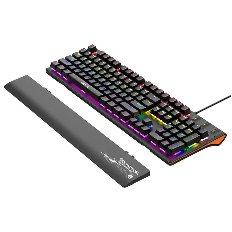 Bajeal Mechanical Keyboard With Hand Rest USB Wired Keyboard RGB Green Axis Keyboard Ergonomic Design For PC Gamer
Bajeal Mechanical Keyboard With Hand Rest USB Wired Keyboard RGB Green Axis Keyboard Ergonomic Design For PC Gamer