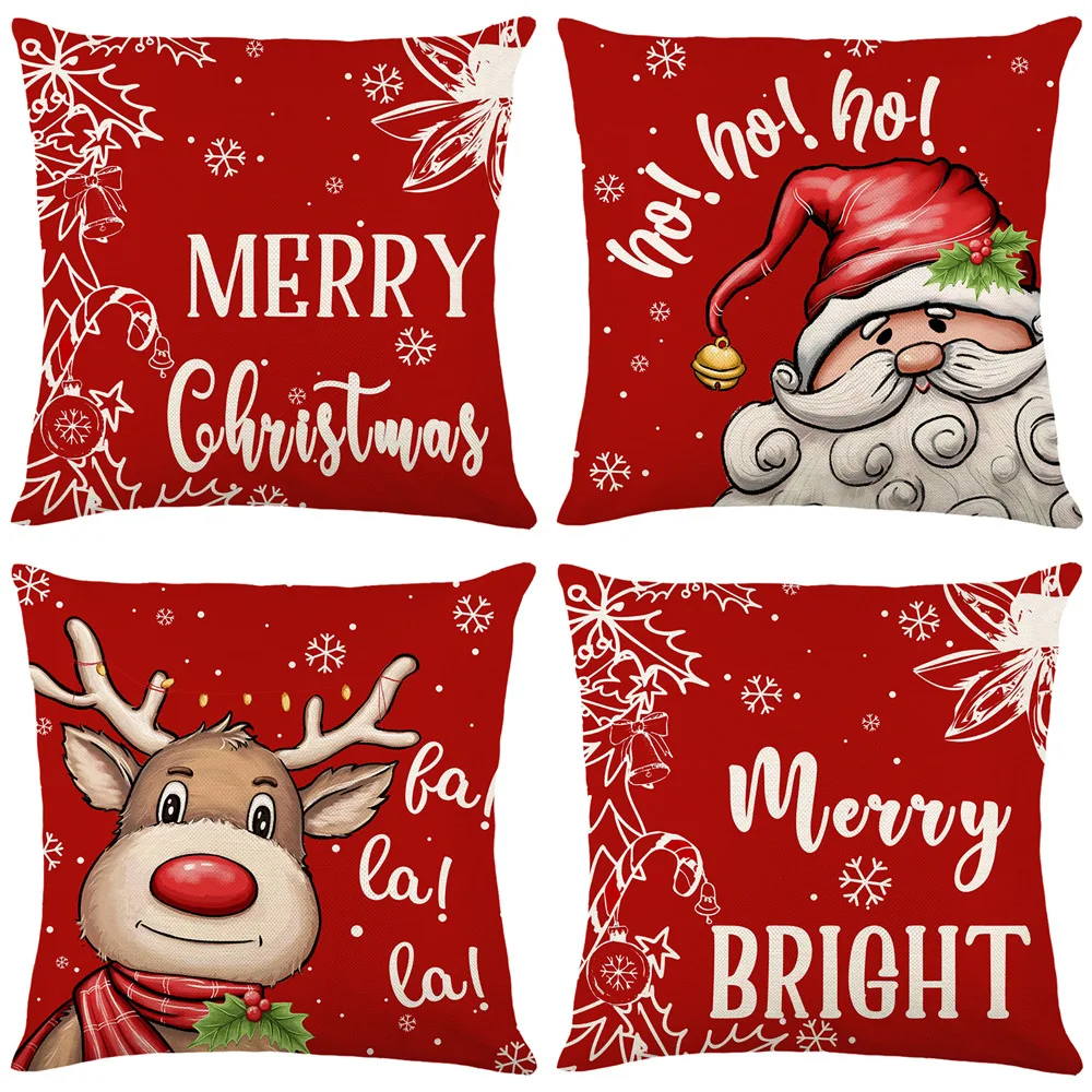 New Throw Pillows Cover Christmas Decorations Elk Santa Claus Linen Print Pillow Case Home Decor Sofa Chair Cushion Cover
New Throw Pillows Cover Christmas Decorations Elk Santa Claus Linen Print Pillow Case Home Decor Sofa Chair Cushion Cover