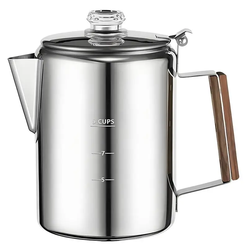 Percolator Coffee Pot Durable Stainless Steel Material Camping Coffee Pot Brew Coffee On Fire Grill Stovetop for Camping
Percolator Coffee Pot Durable Stainless Steel Material Camping Coffee Pot Brew Coffee On Fire Grill Stovetop for Camping